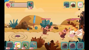 Дино Беш Dino Bash Играем в очень крутую игру динозавры против пещерных людей