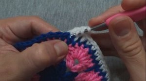 Красивый квадратный мотив с африканским цветком. Вязание крючком.