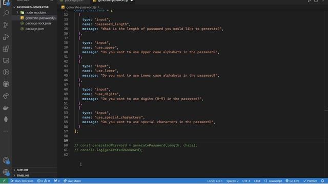 Password Generator : Building a Node.js Command-line application [Mini Project]