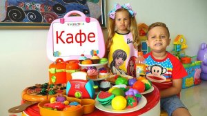 Рома и Диана играют в Кафе / Kids Pretend Play with kitchen toys