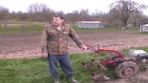 Посадка картофеля мотоблоком МТЗ с помощью окучников