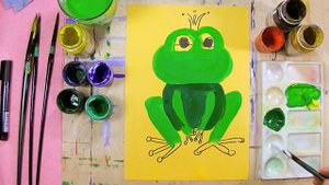 Как нарисовать Царевну-лягушку - урок рисования для детей 4 лет, рисуем дома поэтапно