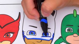 Coloring PJ Masks Owlette, Catboy & Gekko Coloring Page Prismacolor Markers | KiMMi THE CLOWN