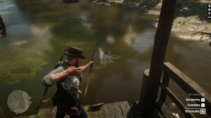 RDR2 - Стрельба из лука стрелами из мелкой дичи по рыбаку