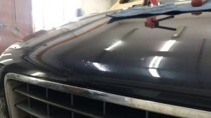 Удаление вмятины без покраски на капоте Volvo в Promiks