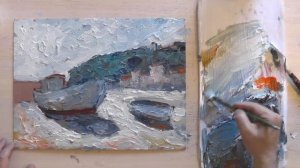 Пейзаж в контражуре/  Живопись акрилом