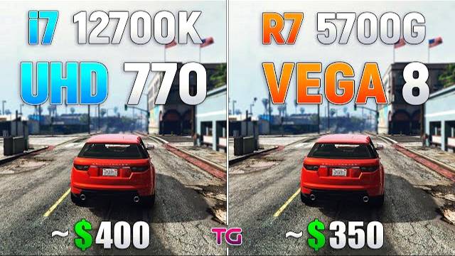 Ryzen 7 5700G (VEGA 8) vs i7 12700K (UHD 770) - iGPU  Test