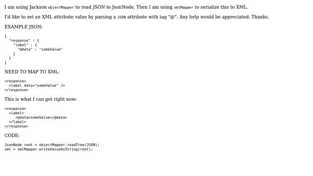 Map Jackson json attribute to corresponding xml element смотреть онлайн