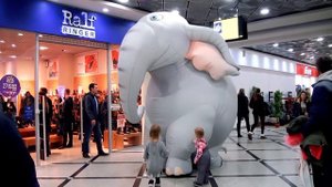 Надувной костюм слон - Ростовая кукла для аниматора на праздник - Слон в торговом центре