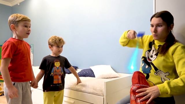 Lev and Gleb take Power wheels Trucks from Santa's boots Ride on and play with them #2 смотреть онлайн