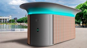 Автоматический антивандальный вакуумный модульный туалет Сантроник