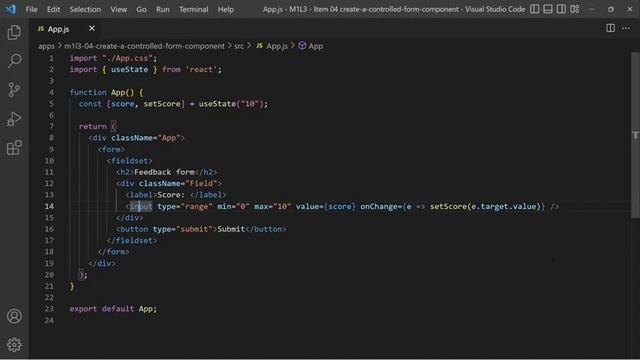 Create a Controlled Form Component part  -  11