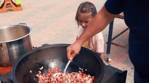 Russian cuisine dish - "SOLYANKA". Soup with Smoked SAUSAGE | GEORGY KAVKAZ