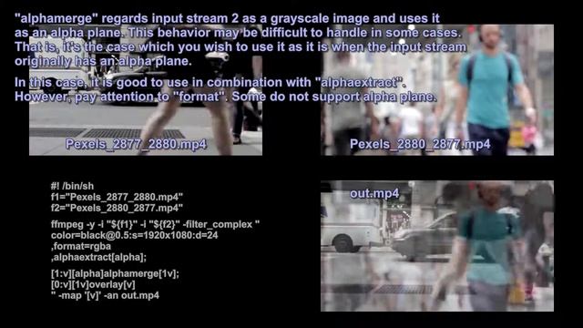 Examples of manupilation of video colors with ffmpeg - alphamerge, alphaextract смотреть онлайн