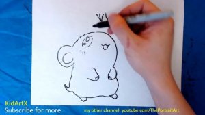 (fast-version) How to Draw Cute Mouse looking at Butterfly - Step by Step Tutorial