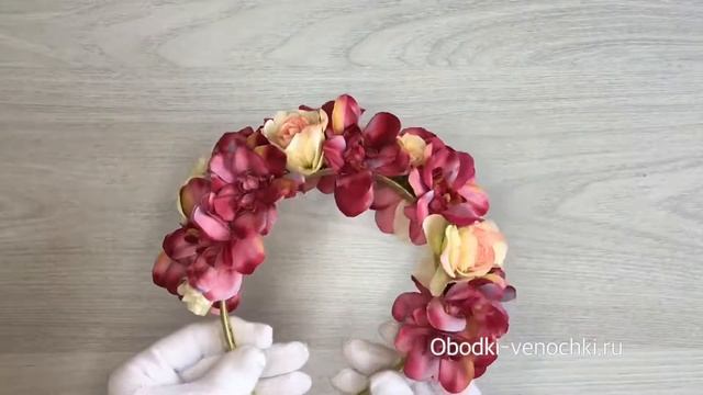 Видео обзор - ободок для волос с цветами "Шатель"