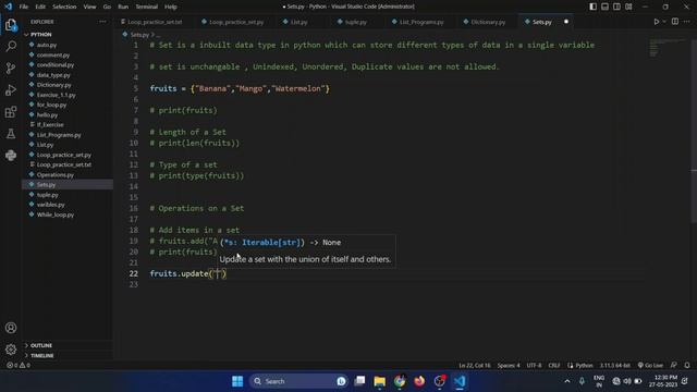 #12 Sets and Its Operations In Python || Python Tutorial || Code Cadets смотреть онлайн