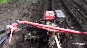 Мотоблок, сажаю картошку не снимая фрезы.