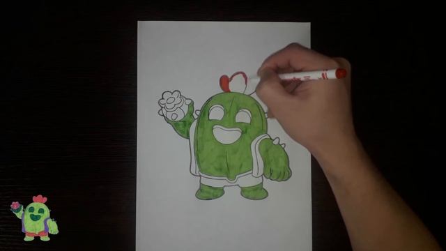 Раскраска Спайка из Бравл Старс / Coloring Spike Brawl Stars / Как раскрасить Спайка Браво Старс