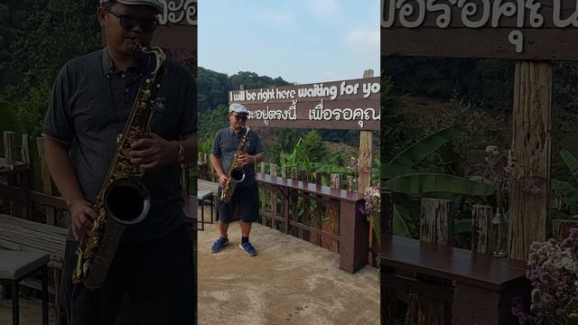 Enjoy my trip on a high mountain #tenorsax #trip