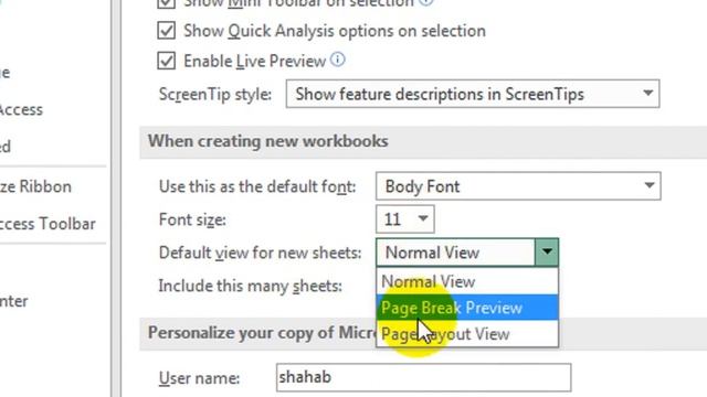 Ex#2 How To Change and set  Default Setting of Microsoft Excel Complete Hindi