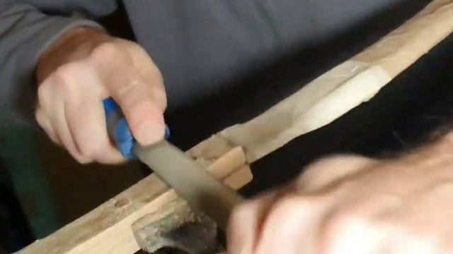 Первая попытка сделать рукоять ножа. По традициям предков.