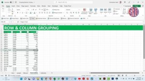 How to group rows & columns, hide & unhide in excel