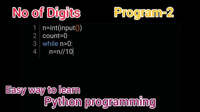 No of digits in given number || python programming ?