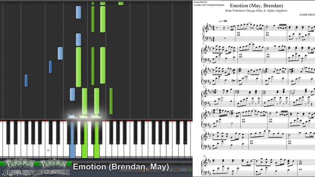 Pokémon ORAS - Let's Go Home Together! (Emotion - May, Brendan) (Synthesia Piano Tutorial) смотреть онлайн