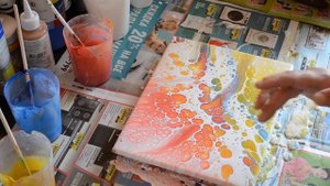 Эксперименты со строительной акриловой краской/ Акриловая заливка/Fluid Art/