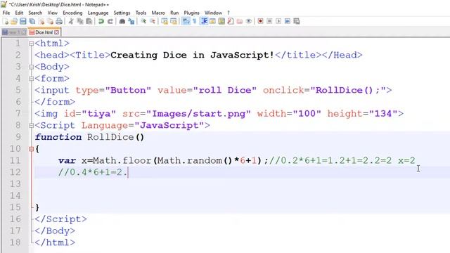 Dice Program In JavaScript (like Snake and Ladders or Ludo) | JavaScript Hindi Tutorials