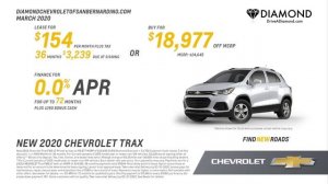 New 2020 Chevrolet Trax Offer Diamond Chevrolet of San Bernardino March SP