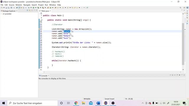 Java Iterator deutsch | Java Tutorial für Fortgeschrittene