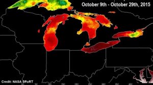 Great Lakes Sea Surface Temperature Loop October 2015