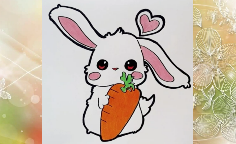 Кролик с морковкой. Рисуем легко смотреть онлайн