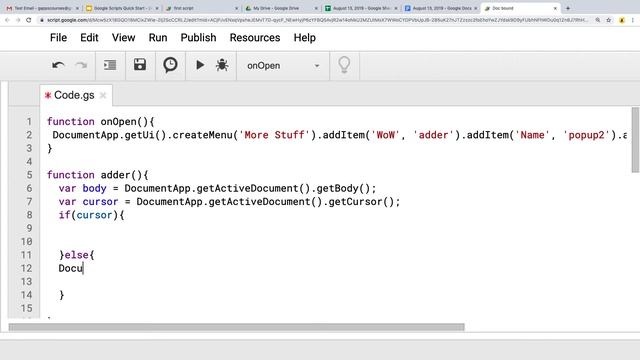 Google Apps Script Code Example 11 ActiveDocument Cursor смотреть онлайн