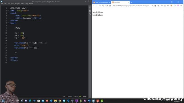 016 - PHP Comparison Operators | PHP Tutorial for Beginners Full Course