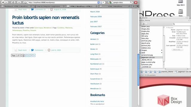 WordPress Tutorial: Pagination Code Snippet 2/2 [HTML2WP screencast]