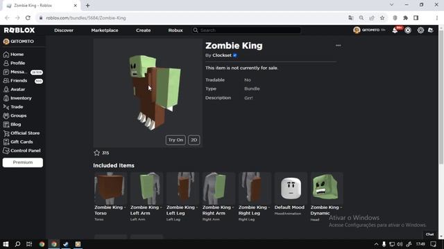 Roblox Bundle Zombie King UGC FREE смотреть онлайн