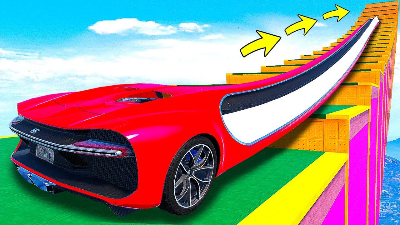 ПРОЕХАЛ СТУПЕНЬКИ ЛЕСТНИЦЫ на САМОМ ДЛИННОМ БУГАТТИ ЧИРОН в ГТА 5 МОДЫ - ЭКСПЕРИМЕНТЫ в GTA 5 смотреть онлайн