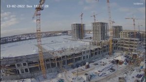 Строительство в Коробово. ЖК "Горки парк". Башенные краны.