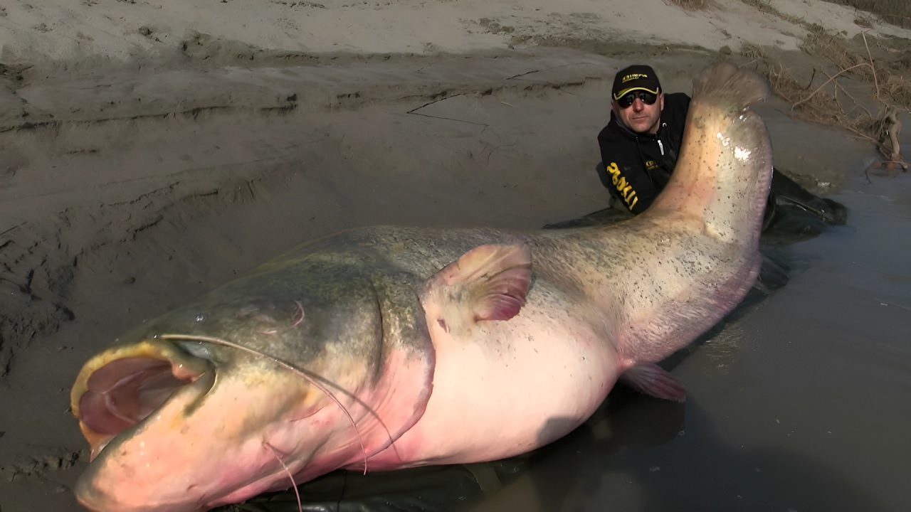 Самая большая рыба в калининградской области. Сом 400 кг 5 метров на Каме.