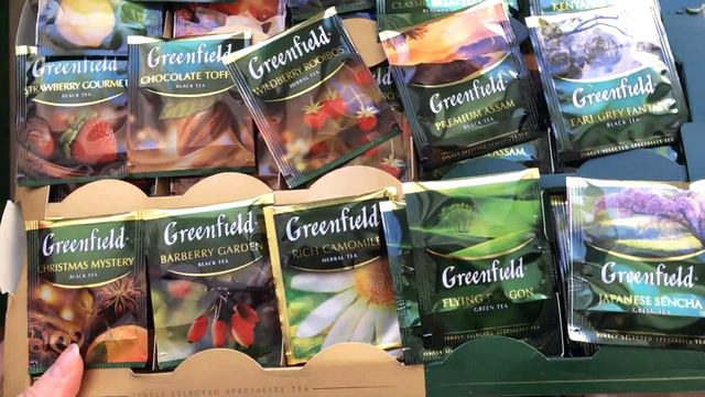 ASMR. Satisfying video. Unpacking Greenfield tea. 30 flavors l Relaxing lसंतोषजनक वीडियो। смотреть онлайн
