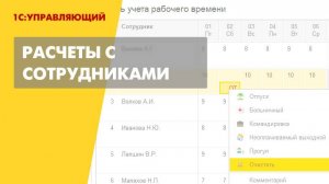 Расчеты по зарплате и подотчетным суммам в 1С Управляющем