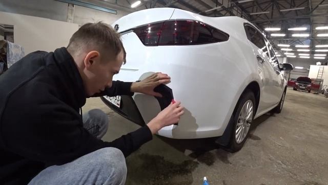 Бронирование задних ПТФ темной PPF пленкой на KIA RIO 4