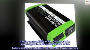 GoWISE Power 1500W Continuous 3000W Surge Peak Power Pure Sine Wave Inverter w/Digital LCD Display,