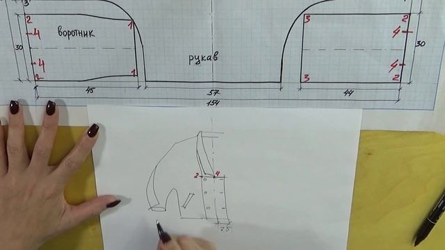 Двубортная КУРТКА-ЖАКЕТ ОВЕРСАЙЗ | Экономная раскладка кроя без выпадов, расход ткани 1.40м ?РУКАВА смотреть онлайн