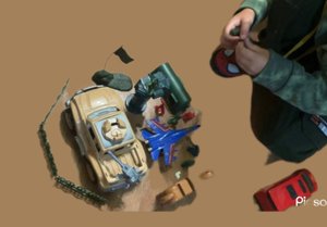 Военная база: машинки и солдатики