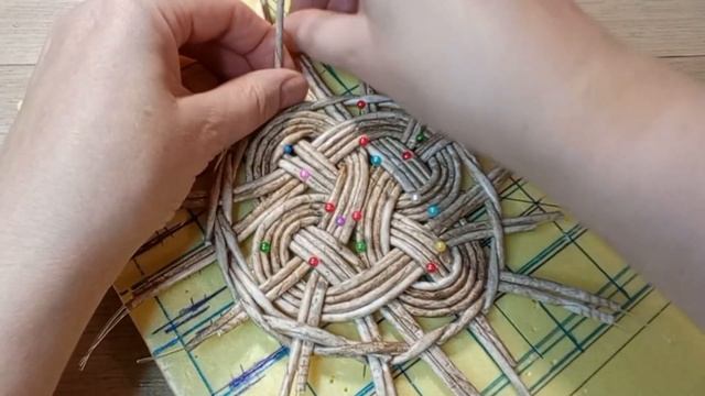 МК. Салфетка или панно с красивой серединкой из бумажной лозы. #ольгасержантова