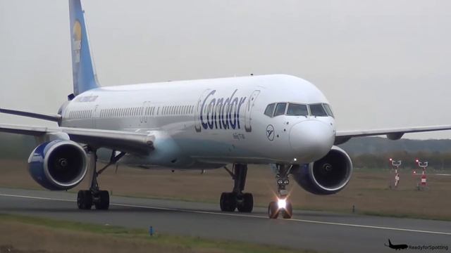 ! B753 ! Condor Boeing 757-330(WL) landing at Münster/Osnabrück Airport [HD] смотреть онлайн